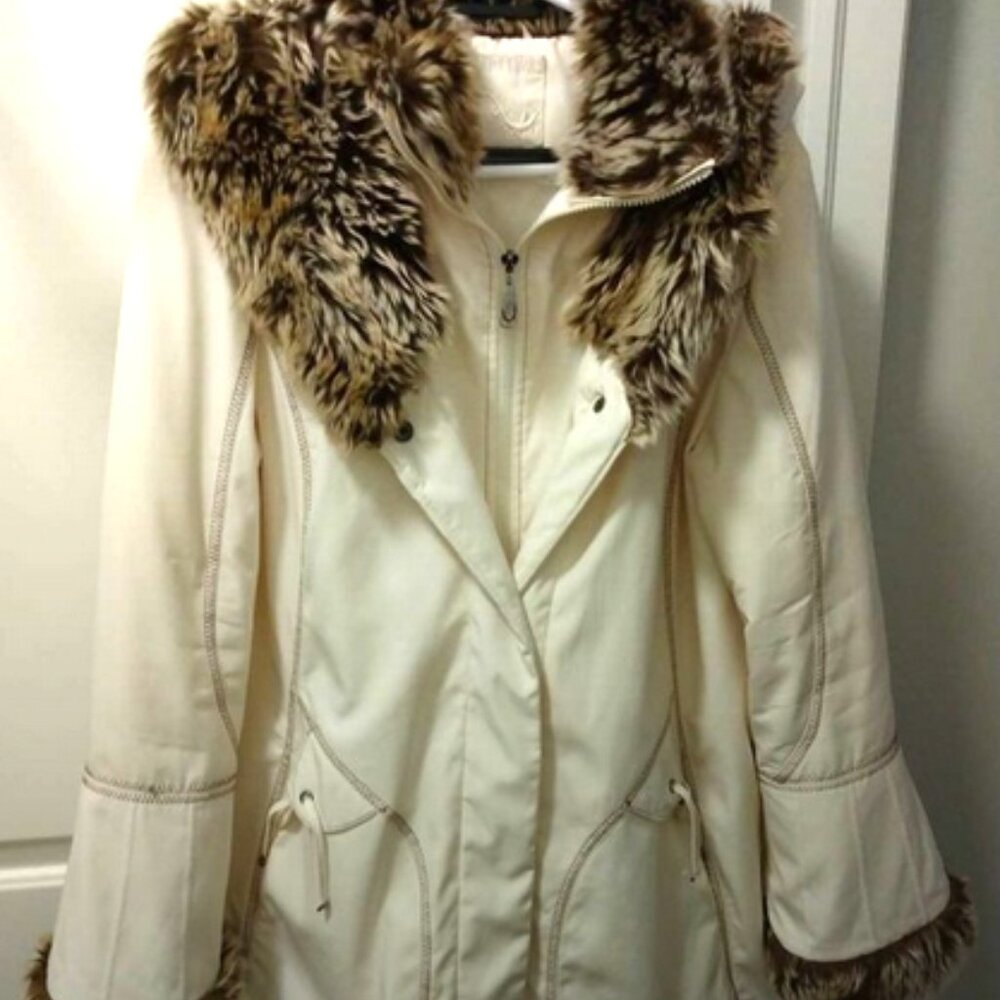 Ladies Marcona Coat with Fur Trim